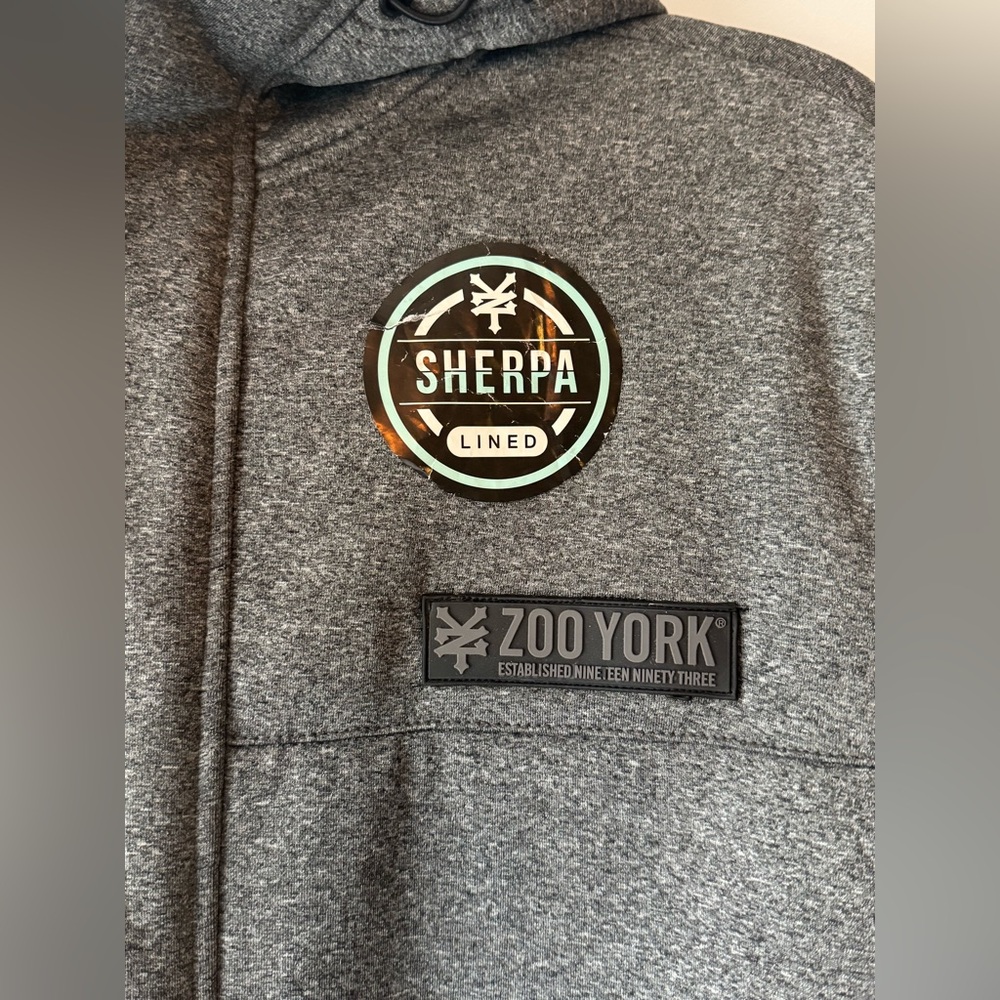Zoo York gray Sherpa lined zip up hoodie NWT Small - Picture 2 of 10